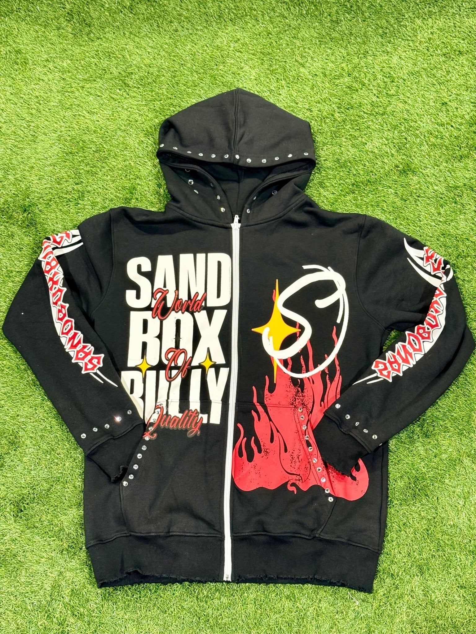 99 Flames Zip Hoodie - SandBoxBullyShop
