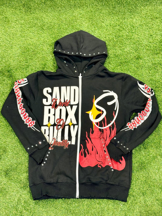 99 Flames Zip Hoodie - SandBoxBullyShop