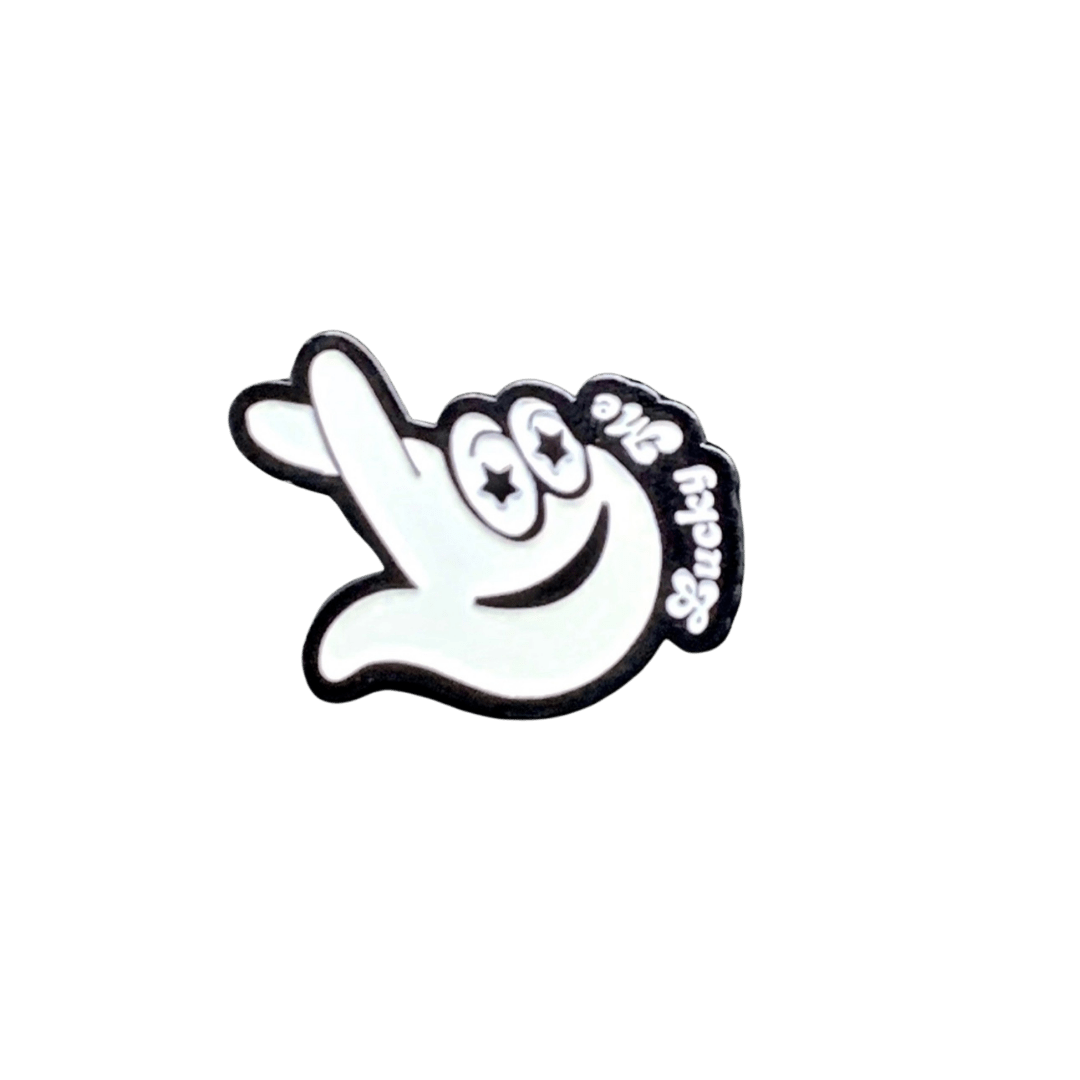 Lucky Me Lapel in White - SandBoxBullyShop